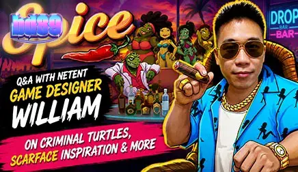 স্পাইস স্লট গেমের রঙিন এবং অদ্ভুতুড়ে কচ্ছপ গ্যাংস্টার থিমযুক্ত ইন্টারফেস